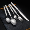Luxury Flatware Matte Gold Painted Cutlery Set Stainless Steel