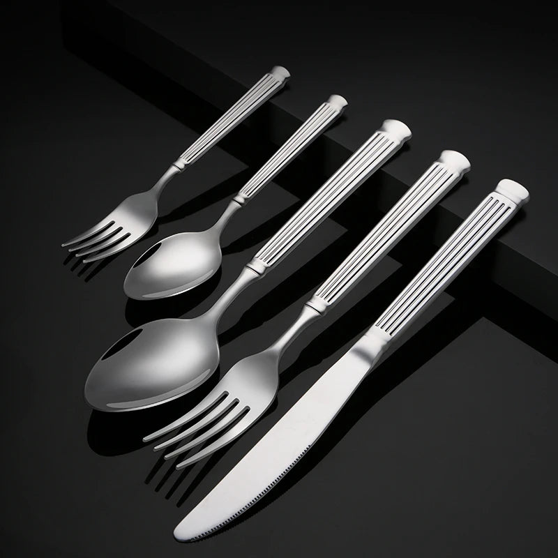High and luxury handle wedding stainless steel vintage cutlery set flatware for rental