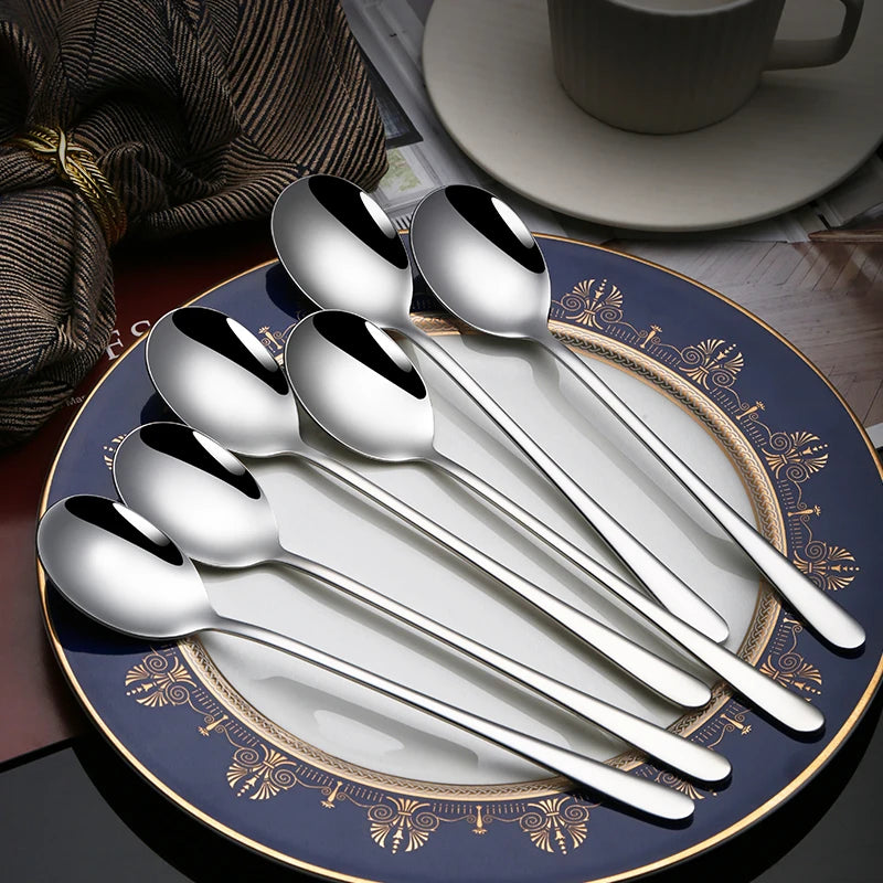 6pcs Stainless Steel Flatware Korean Spoon Fork Chopsticks Gold Cutlery Gift Box Present for Christmas Wedding Birthday