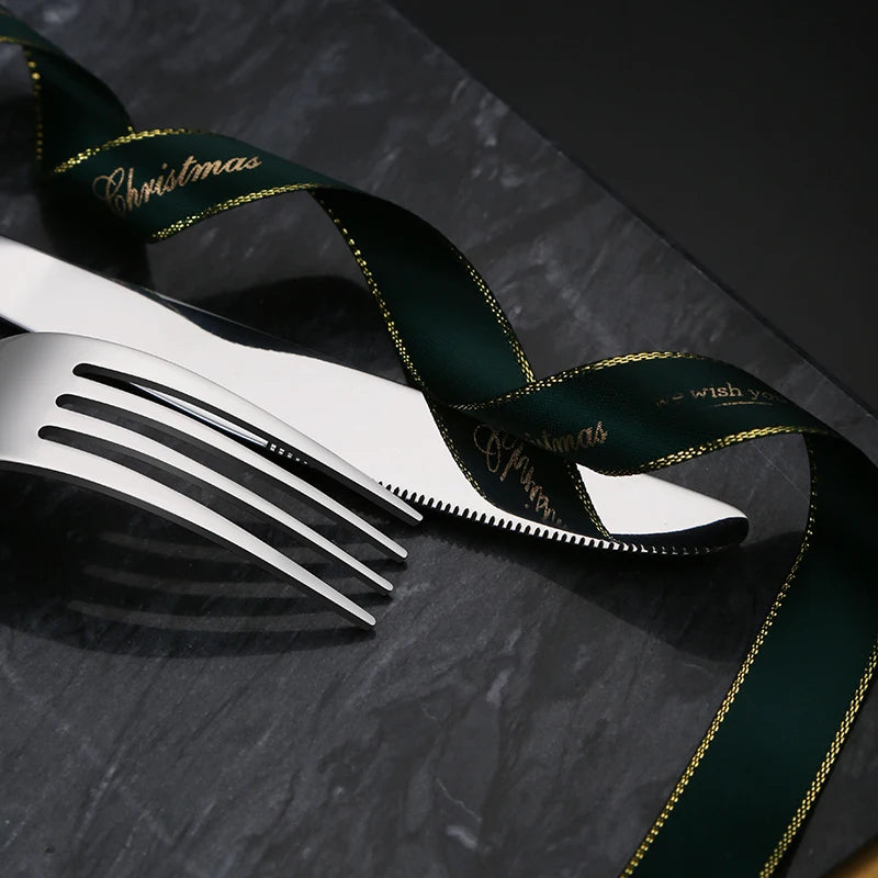 High and luxury handle wedding stainless steel vintage cutlery set flatware for rental