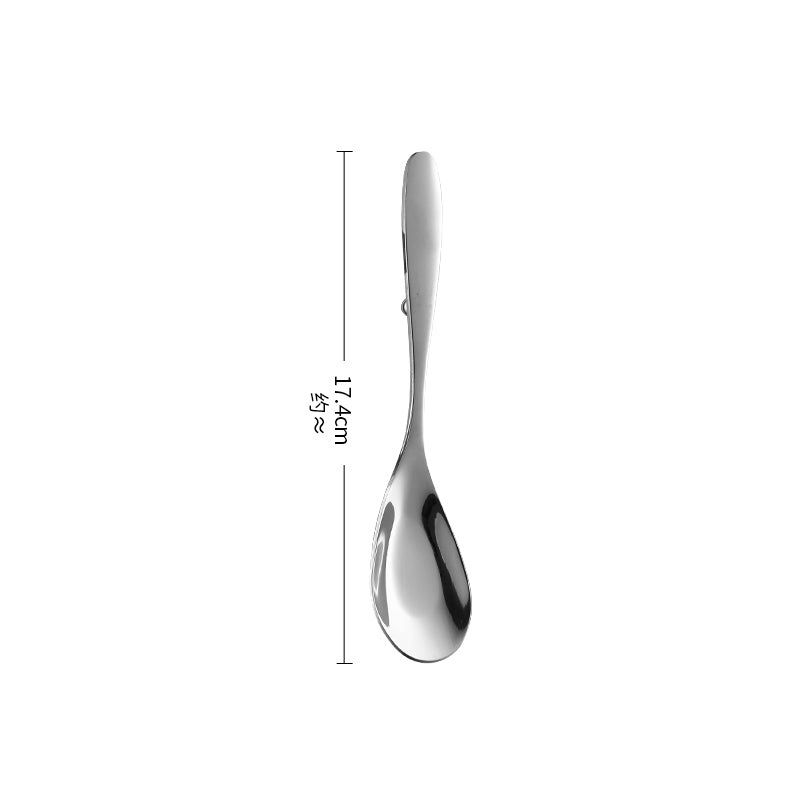 Buyer Star Flat Edge Cooking Spoon 18/8 Stainless Steel Serving Spoon Dinner Spoon Mixing Spoon