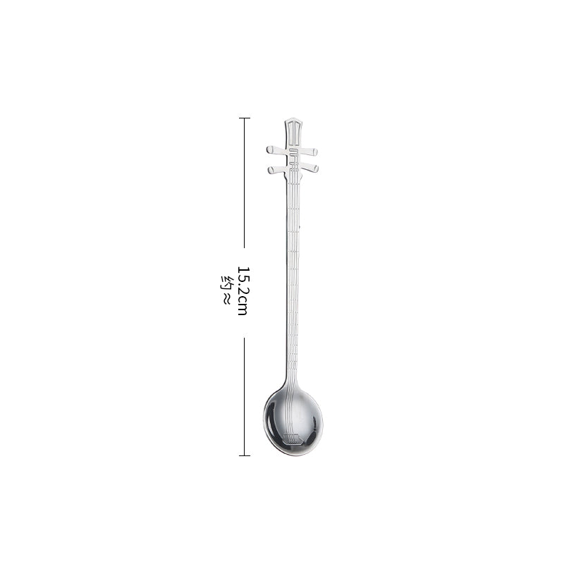 Creative Spoon Guitar Spoons Coffee Teaspoon Musical Tea Spoons, Stainless Steel Cute Teaspoon for Christmas Birthday