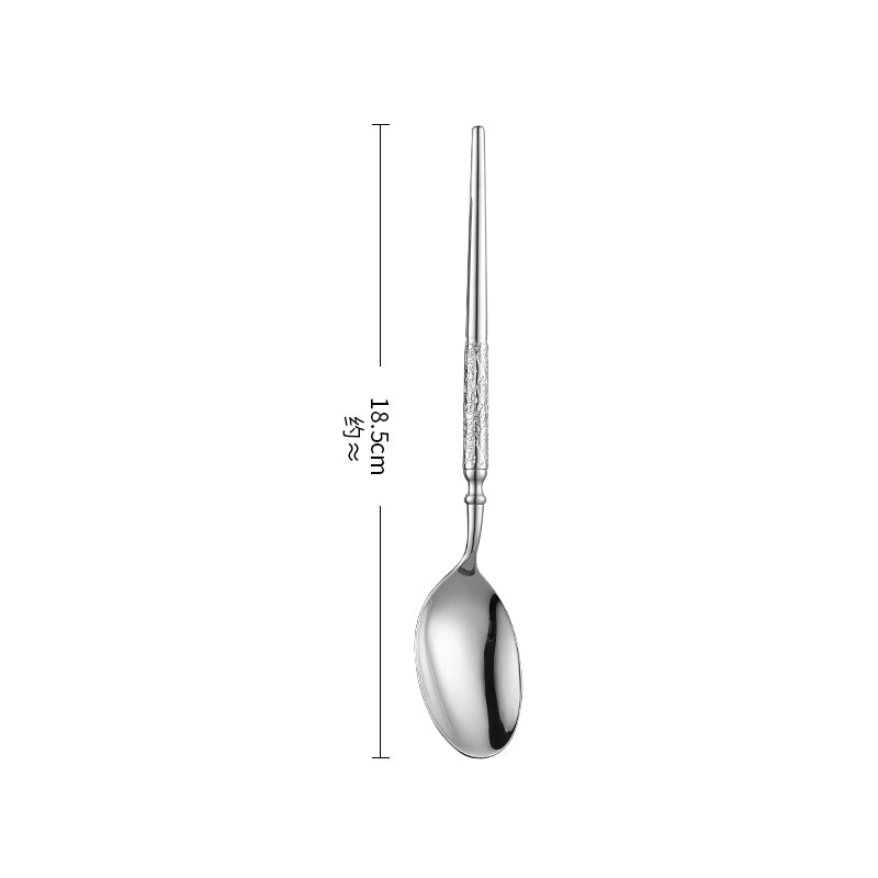 Silver Mirror Polished Stainless Steel Flatware Set Elegant Dining Cutlery