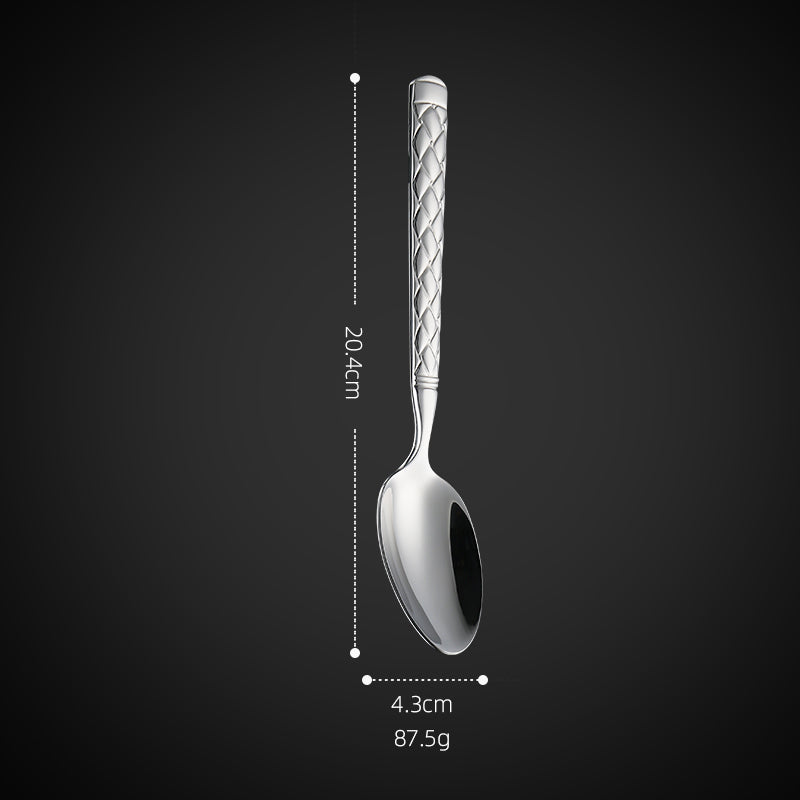 Buyer Star Silverware - Stainless Steel Argyle Cutlery Utensils Includes Forks, Knives, Spoons Perfect for Wedding & Party