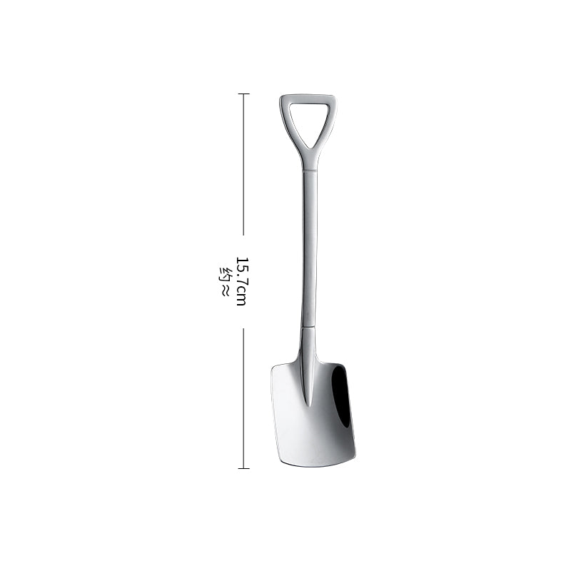50pcs Rainbow Shovel Spoons Small Shovel Shape Stainless Steel Dessert Fruit Iced Tea Coffee Mixing Jam Ice Cream Salad Spade Spoons