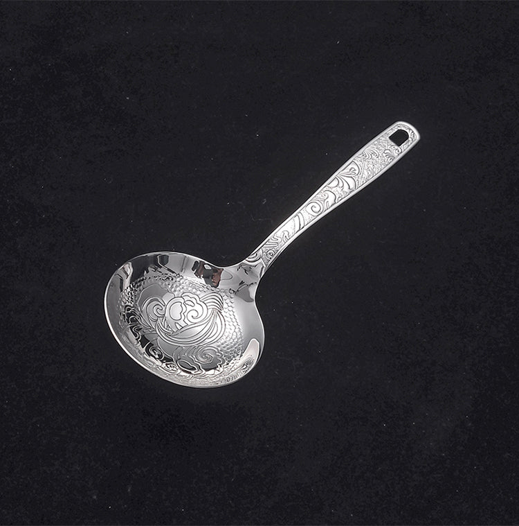 Buyer Star Flower Soup Spoon 18/10 Stainless Steel, Bouillon Spoon, Dishwasher Safe, Fine Mirror Polished