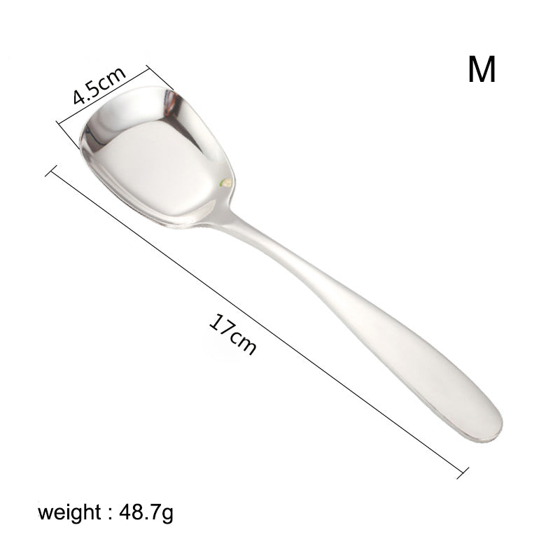Buyer Star Creative Chinese 304 stainless steel square flat dinner spoon