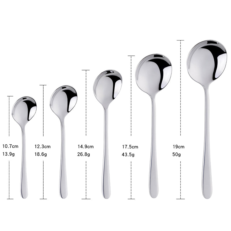 Multiple sizes stainless steel Tableware set tea coffee dessert spoon for dining 5 Set/Sets(Min. Order)