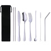7Psc Travel Spoon Chopstick Flatware Portable Sets with Straw Camping Cutlery Set 6000 Piece/Pieces(Min. Order)