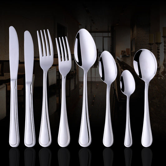 Outlet store Mirror Polished stainless steel silverware spoon fork set cutlery set