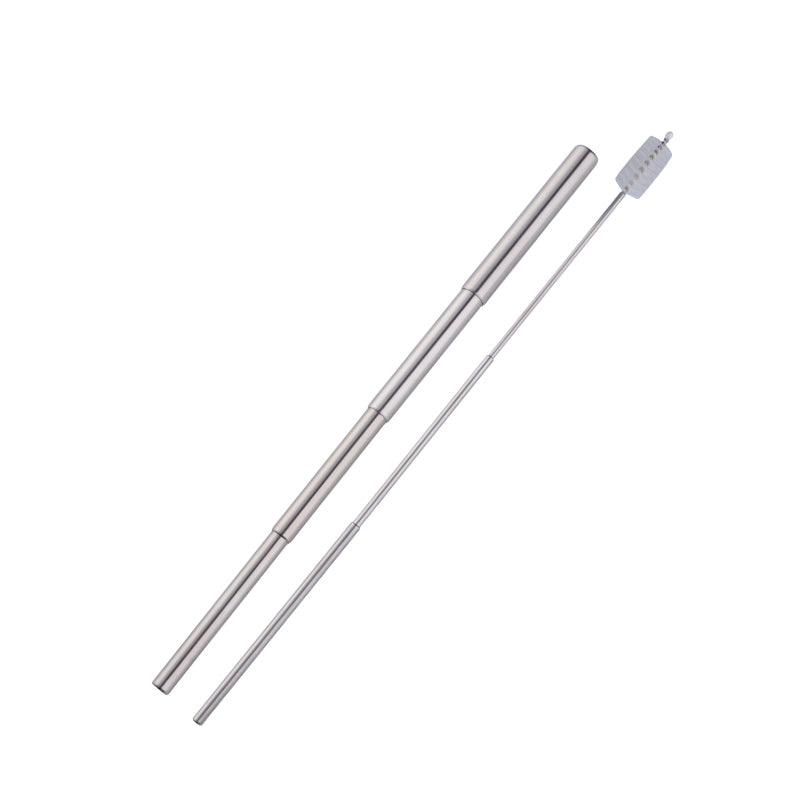 Eco-friendly stocked portable collapsible metal straw with brush bag 10Set/Sets(Min. Order)