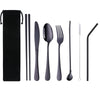 7Psc Travel Spoon Chopstick Flatware Portable Sets with Straw Camping Cutlery Set 6000 Piece/Pieces(Min. Order)