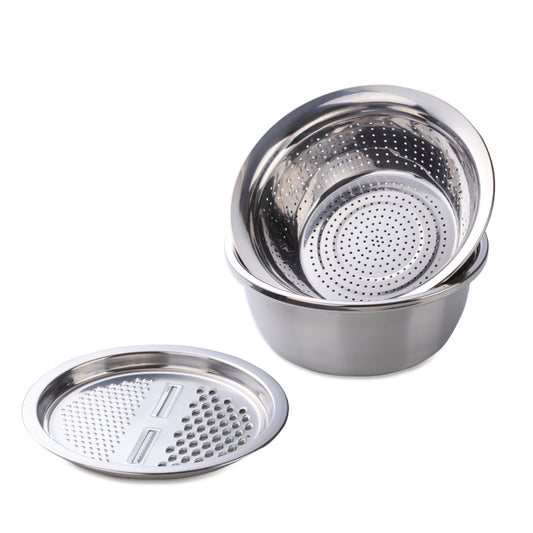 Multifunctional Vegetables Cutter Fruit Peeler Rice Sieve Stainless Steel Drain Basket for Kitchen 5 Piece/Pieces(Min. Order)