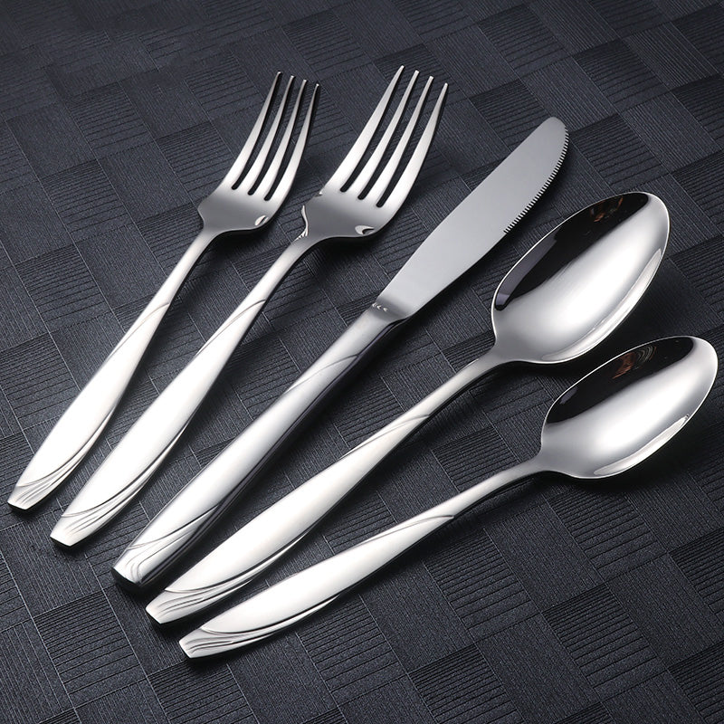 18/10 silver 5 pieces cutlery set Stainless steel gold Flatware Sets 5 Set/Sets(Min. Order)