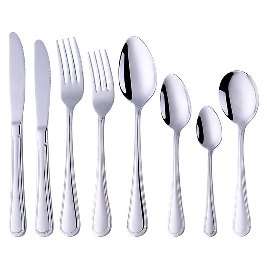 Outlet store Mirror Polished stainless steel silverware spoon fork set cutlery set