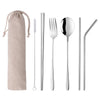 New product ideas 2021 stainless steel drinking straw and cutlery set for outdoor 2 Set/Sets(Min. Order)