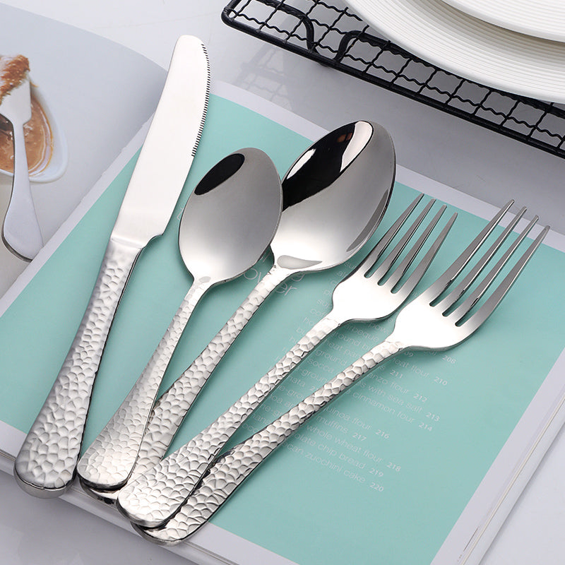 Outlet store  Luxury hotel restaurant new 5 pieces stainless steel cutlery set with box