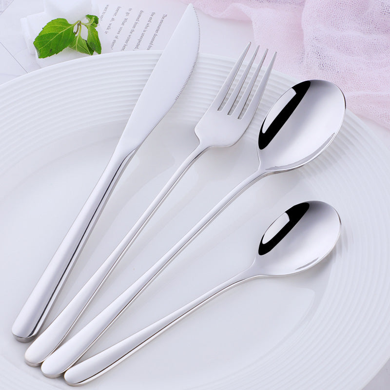 Wholesale Stainless Steel long handle Spoon Fork Knife Korean Cutlery Set 5 Set/Sets(Min. Order)