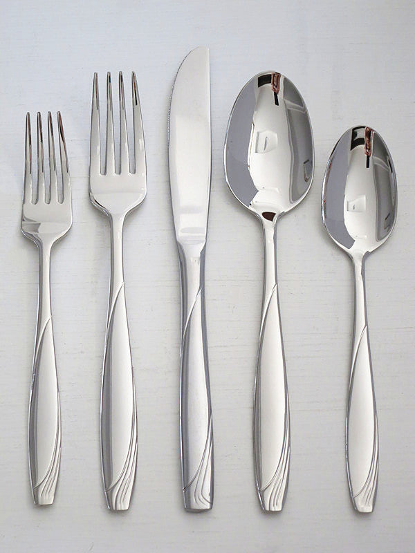 Outlet store  Luxury hotel restaurant new 5 pieces stainless steel cutlery set with box