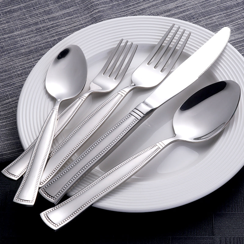 Outlet store  Luxury hotel restaurant new 5 pieces stainless steel cutlery set with box