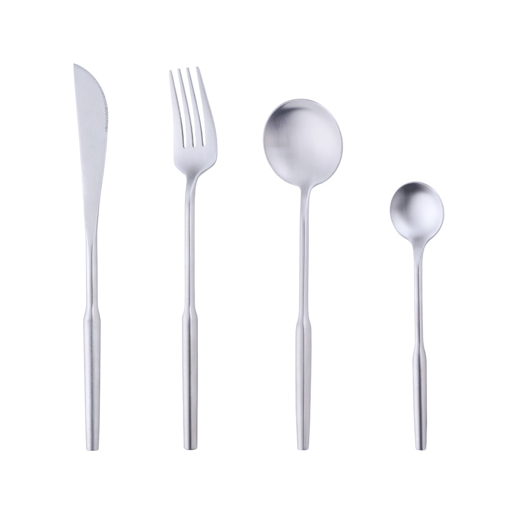 Restaurant Silver Flatware Set Dinner Spoons Forks and Knife Stainless Steel Cutlery 5 Set/Sets(Min. Order)